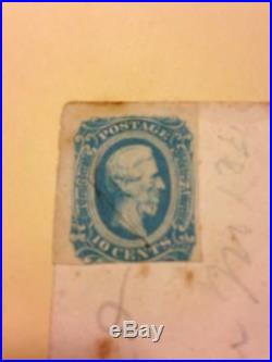 Confederate 10c Dark Green Stamp Cover Jefferson Davis Civil War Dated Dec18 /63
