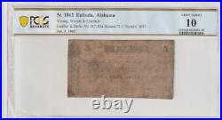 Confederate 1862 5 Cents Civil War Script PCGS Banknote VG 10 Eufaula Alabama Confederate 1862 5 Cents Civil War Script PCGS Banknote VG 10 Eufaula Alabama