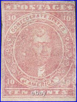 Confederate #5 Civil War Thomas Jefferson Ten Cent Stamp