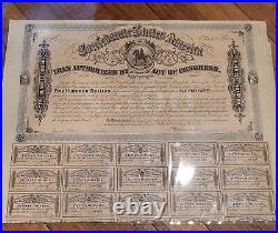 Confederate 500 Dollar Large Civil War Bond 1864 59 Bonds 15 Dollar Nice Shape
