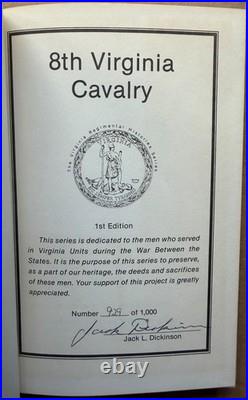 Confederate 8th Virginia Cavalry CIVIL War History Book Jubal Early Dickinson