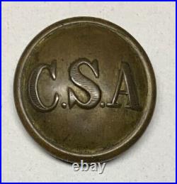 Confederate Army General Service Civil War Coat Button Rare Backmark