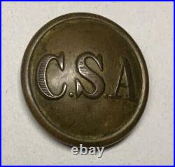 Confederate Army General Service Civil War Coat Button Rare Backmark