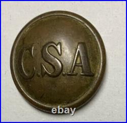 Confederate Army General Service Civil War Coat Button Rare Backmark