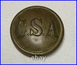 Confederate Army General Service Civil War Coat Button Rare Backmark