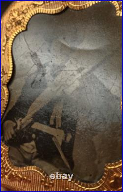 Confederate CIVIL War Soldier Tintype Armed With Rifle
