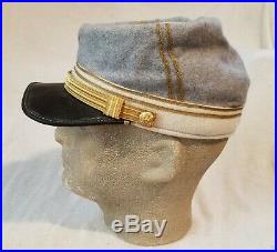 Confederate Captain Civil War Wool Kepi, Custom Tailored Sz. 57-57 1/2cm