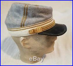 Confederate Captain Civil War Wool Kepi, Custom Tailored Sz. 57-57 1/2cm