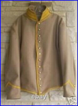 Confederate Cavalry Shell Jacket, Butternut with Yellow Trim, Civil War, New