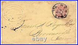Confederate Civil War 56X2 Memphis TN with Embossed CC 1861 to Brownsville TN CERT