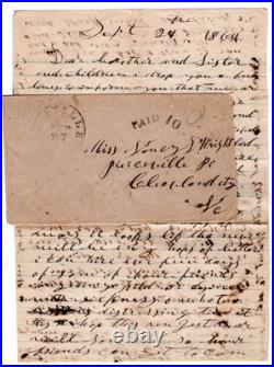 Confederate Civil War Ashville NC 1864 PAID 10 to Pierceville NC DPO
