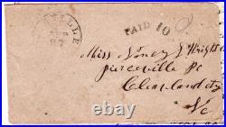 Confederate Civil War Ashville NC 1864 PAID 10 to Pierceville NC DPO