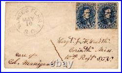 Confederate Civil War CSA#4 Pair CV$1200 Vance's Ferry SC to 10th Regt SC