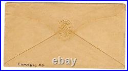 Confederate Civil War Camden SC Double Circle with PAID 5 in Circle 1861