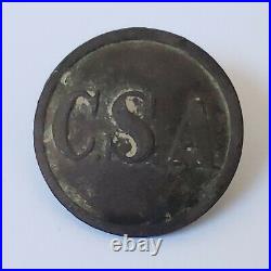 Confederate Civil War Coat Size Button C. S. A CSA w Shank