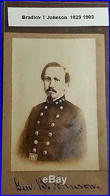 Confederate Civil War General Bradley T Johnson CDV Image