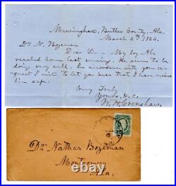Confederate Civil War Greenville AL Slave Owner in Mannigham Letter