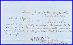 Confederate Civil War Greenville AL Slave Owner in Mannigham Letter