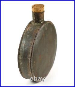 Confederate Civil War Military Antique Tin Canteen 4.5 Dia. Named & Dated