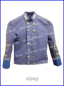 Confederate Civil War Shell Jacket Cavalry Officer Style Yellow Braid & Trim