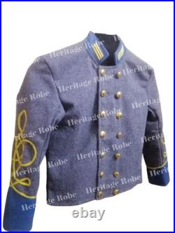 Confederate Civil War Shell Jacket Cavalry Officer Style Yellow Braid & Trim