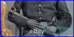 Confederate Civil War Soldier Ambrotype Photo with Sword & Colt Revolver Amazing