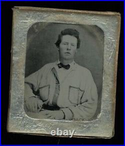 Confederate Civil War Soldier Great Battle Shirt Arkansas 1860s Ambrotype Photo