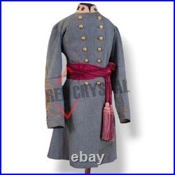 Confederate Coat Handmade Colonel's Frock Coat Civil War Wool Officer Uniform
