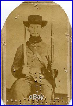 Confederate Double Armed Soldier Huntsville AL Alabama Civil War CDV Photo