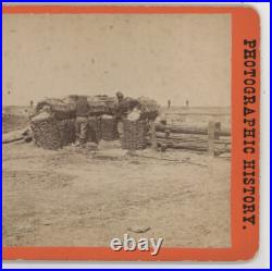 Confederate Fort Mahone Richmond VA Civil War Fort Damnation Stereoview c1864