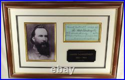 Confederate General James Longstreet Civil War Signed Autograph Check Display