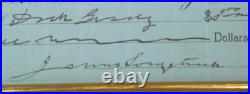Confederate General James Longstreet Civil War Signed Autograph Check Display