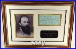 Confederate General James Longstreet Civil War Signed Autograph Check Display