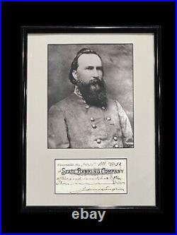 Confederate General James Longstreet Civil War Signed Autograph Check Photo Fram