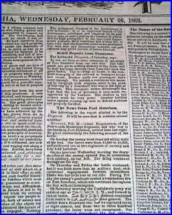 Confederate JEFFERSON DAVIS Inauguration Inaugural Addr 1862 Civil War Newspaper