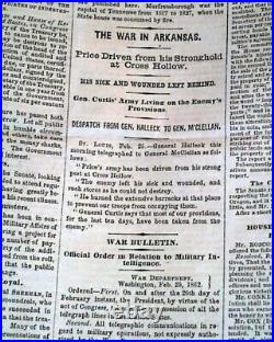 Confederate JEFFERSON DAVIS Inauguration Inaugural Addr 1862 Civil War Newspaper