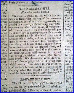 Confederate Jefferson Davis Day of Thanksgiving Proclamation Civil War 1865 News