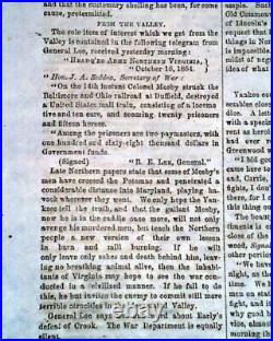 Confederate John S. Mosby Guerrillas Greenback Raid 1864 old Civil War Newspaper