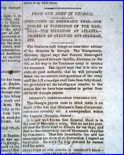 Confederate John S. Mosby Guerrillas Greenback Raid 1864 old Civil War Newspaper