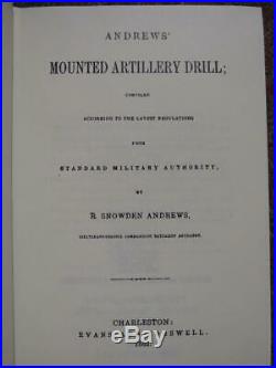 Confederate Mounted Artillery Drill Manual CIVIL War 1863 Reprint Brand New