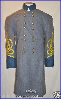 Confederate Officer Frock withBlue Collar & Cuffs Size 52-60- Civil War