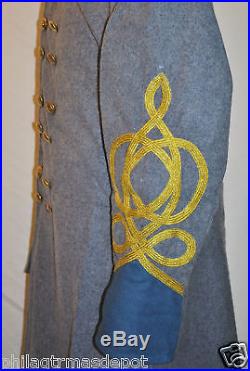 Confederate Officer Frock withBlue Collar & Cuffs Size 52-60- Civil War