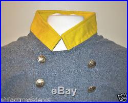 Confederate Officer Frock withYellow Collar & Cuffs Size 34-50 Civil War
