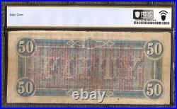 Confederate Poem On 1864 $50 Bill CIVIL War Currency Note Money A. J. Twiggs Pcgs