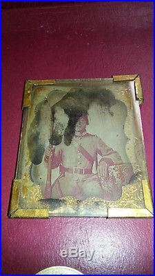Confederate Soldier Ambrotype Civil War Enfield Rifle Mississippi Kentucky Armed