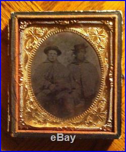Confederate Soldiers- Civil War Tintype in Original box- missing Front Cover