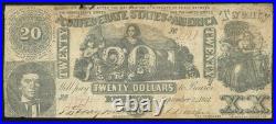 Confederate States CSA Civil War $20 Sept. 2, 1861 Solid 7777 T-20 PF-15 CR-UNL