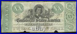 Confederate States CSA Civil War $20 Sept. 2, 1861 Y T-21 PF-6 CR-146
