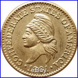 Confederate States of America 1861 1/10 Dime Patriotic Civil War Token Coin