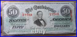 Confederate States of America $50 April, 1863 Richmond Civil War Banknote, Nice
